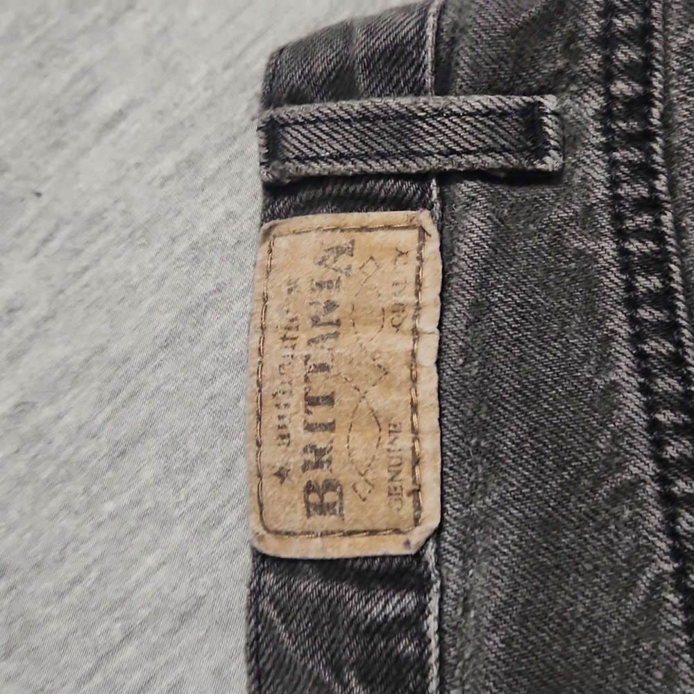 Vintage Brittania Gray Black Denim High Rise Baggy Tapered Leg "Mom" Jeans - Picture 8 of 17